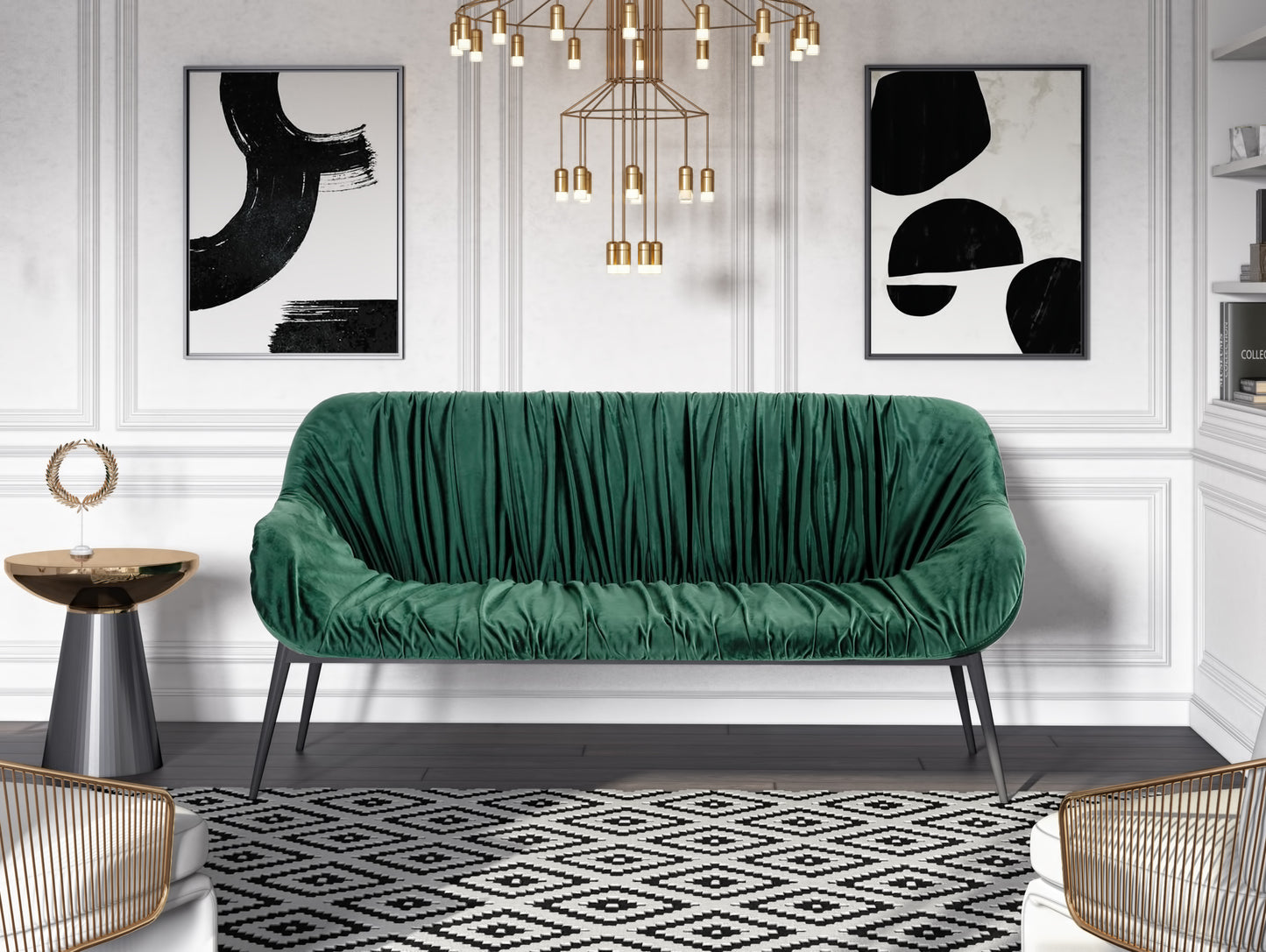 Modrest Katrina Modern Green Fabric Bench