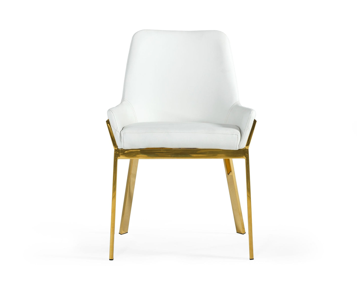 Modrest Ganon Modern White and Gold Dining Chair