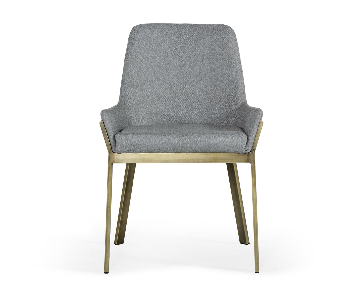 Modrest Ganon Modern Grey and Antique Brass Dining Chair