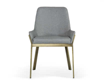 Modrest Ganon Modern Grey and Antique Brass Dining Chair
