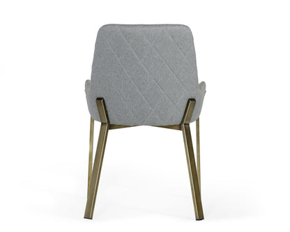 Modrest Ganon Modern Grey and Antique Brass Dining Chair