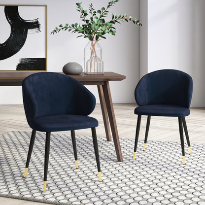 Modrest Elon Modern Blue Velvet Dining Chair