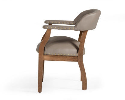 Modrest Canosa Modern Taupe Faux Leather Dining Chair