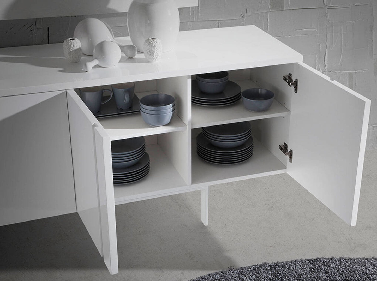 Modrest Mario Modern White Veneer Buffet
