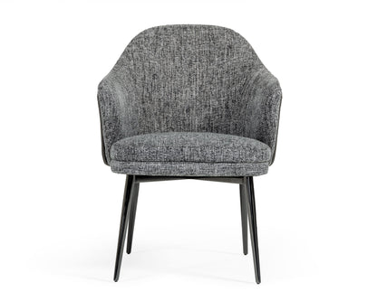 Modrest Cora Modern Grey Fabric and Leatherette Dining Chair