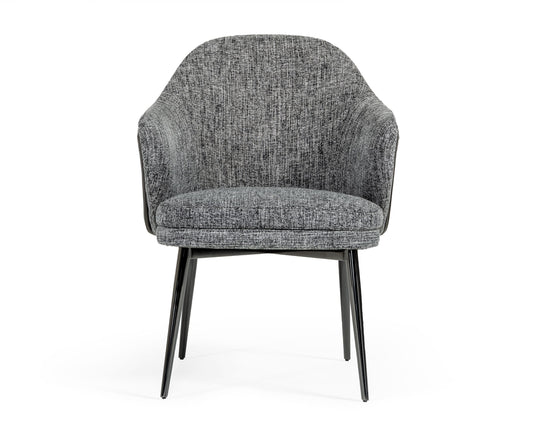 Modrest Cora Modern Grey Fabric and Leatherette Dining Chair