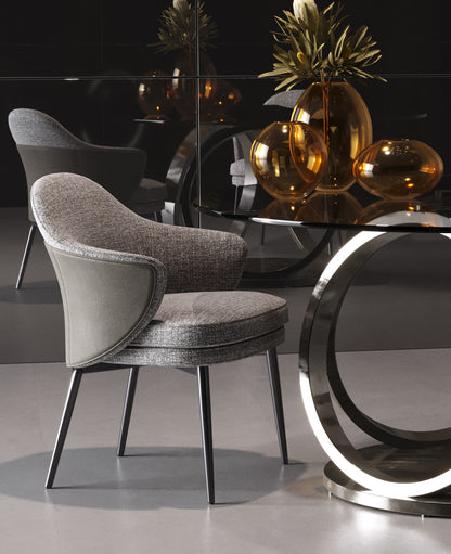 Modrest Cora Modern Grey Fabric and Leatherette Dining Chair