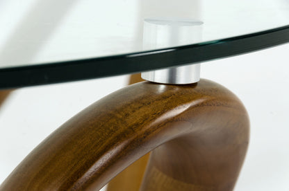 Modrest Lassen Modern Glass and Walnut Coffee Table