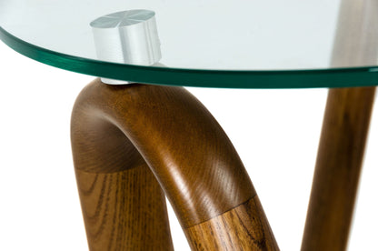 Modrest Lassen Modern Glass and Walnut End Table