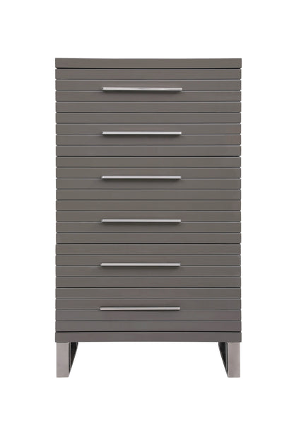 Modrest Splendor Grey High Gloss Slatted Chest