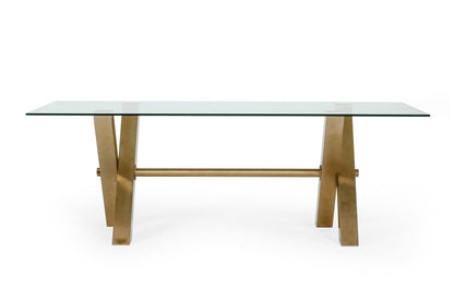 Modrest Dandy Modern Golden and 15mm Glass Dining Table