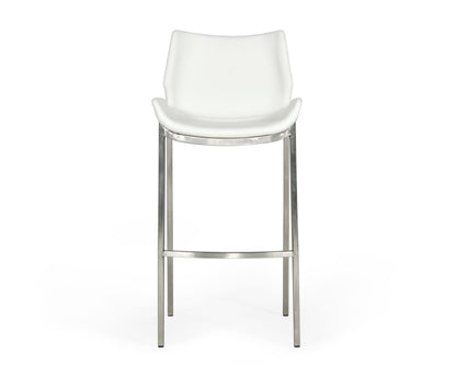 Modrest Dave Modern White Leatherette Bar Stool