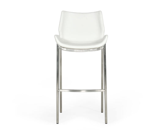 Modrest Dave Modern White Leatherette Bar Stool