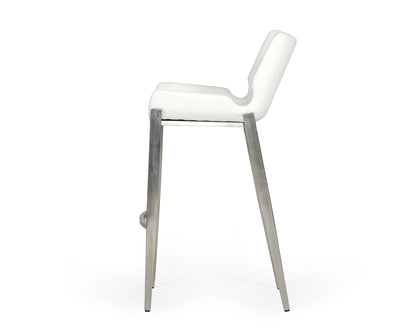 Modrest Dave Modern White Leatherette Bar Stool