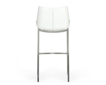 Modrest Dave Modern White Leatherette Bar Stool