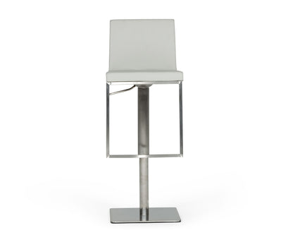 Modrest Folsum Modern Light Grey and Brushed Stainless Steel Bar Stool