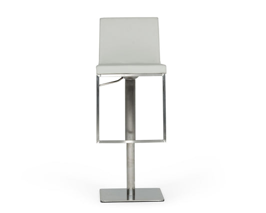 Modrest Folsum Modern Light Grey and Brushed Stainless Steel Bar Stool