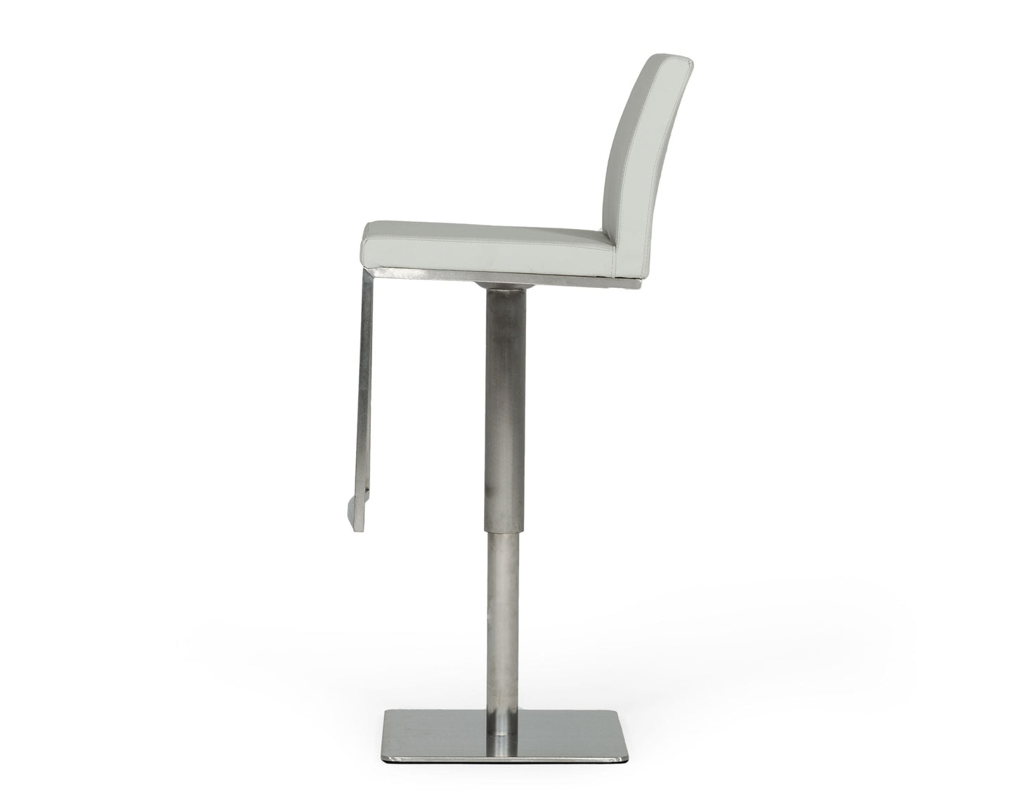 Modrest Folsum Modern Light Grey and Brushed Stainless Steel Bar Stool
