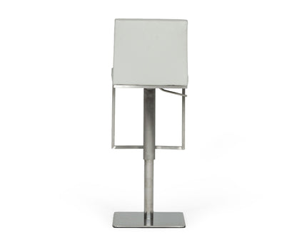 Modrest Folsum Modern Light Grey and Brushed Stainless Steel Bar Stool