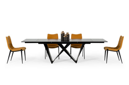 Modrest Fritz Modern Black Extendable Ceramic Dining Table