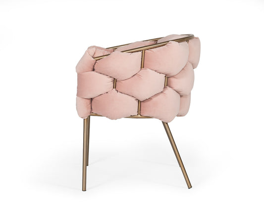 Modrest Debra Modern Pink Fabric Dining Chair