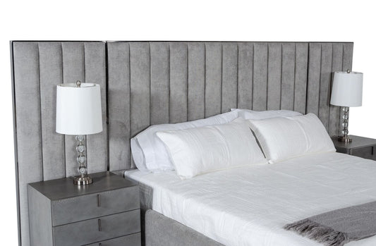 Modrest Buckley Modern Grey and Black Stainless Steel Bed