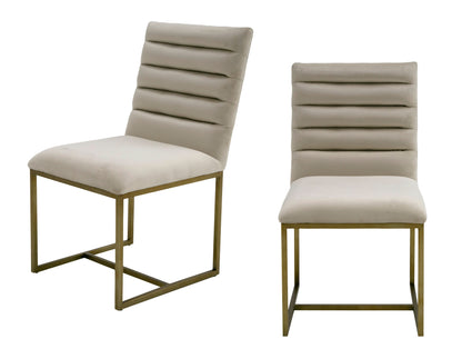 Modrest Barker Modern Beige and Brush Gold Dining Chair