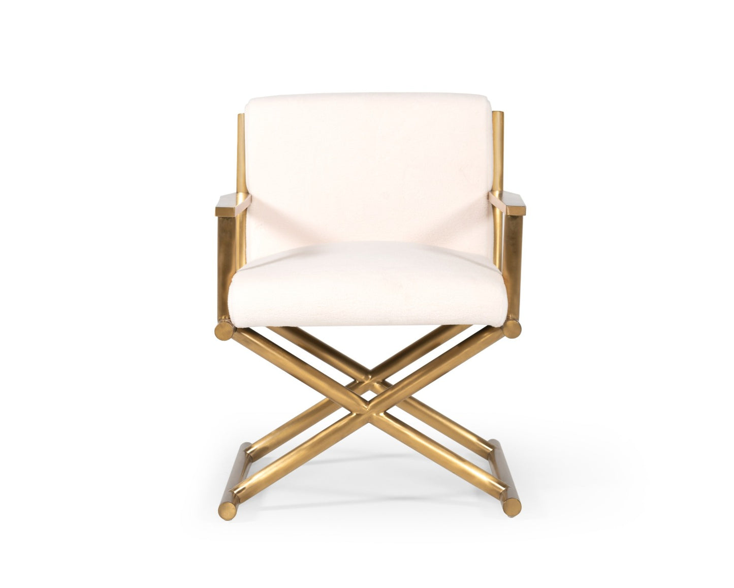 Modrest Haxtun Modern Cream Sherpa Accent Chair