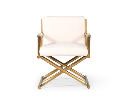 Modrest Haxtun Modern Cream Sherpa Accent Chair