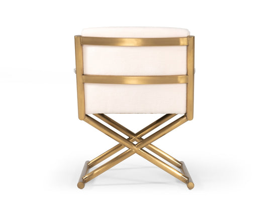 Modrest Haxtun Modern Cream Sherpa Accent Chair