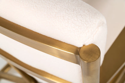 Modrest Haxtun Modern Cream Sherpa Accent Chair