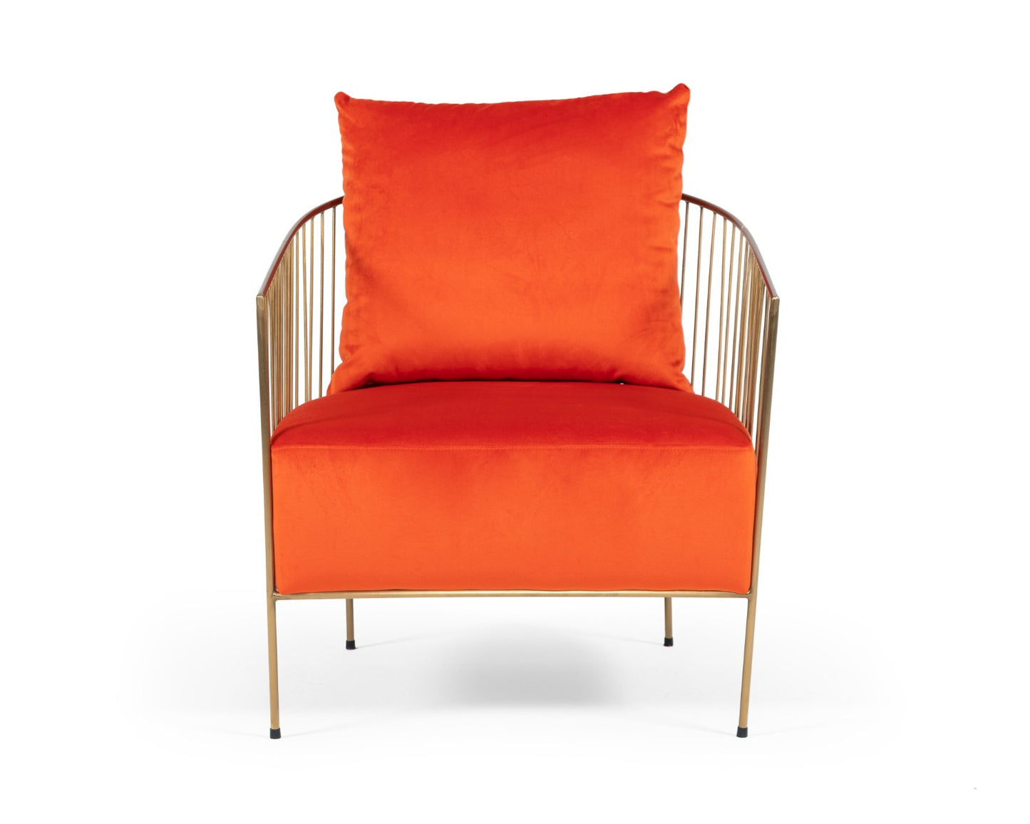 Modrest Loveland Glam Orange Velvet Accent Chair