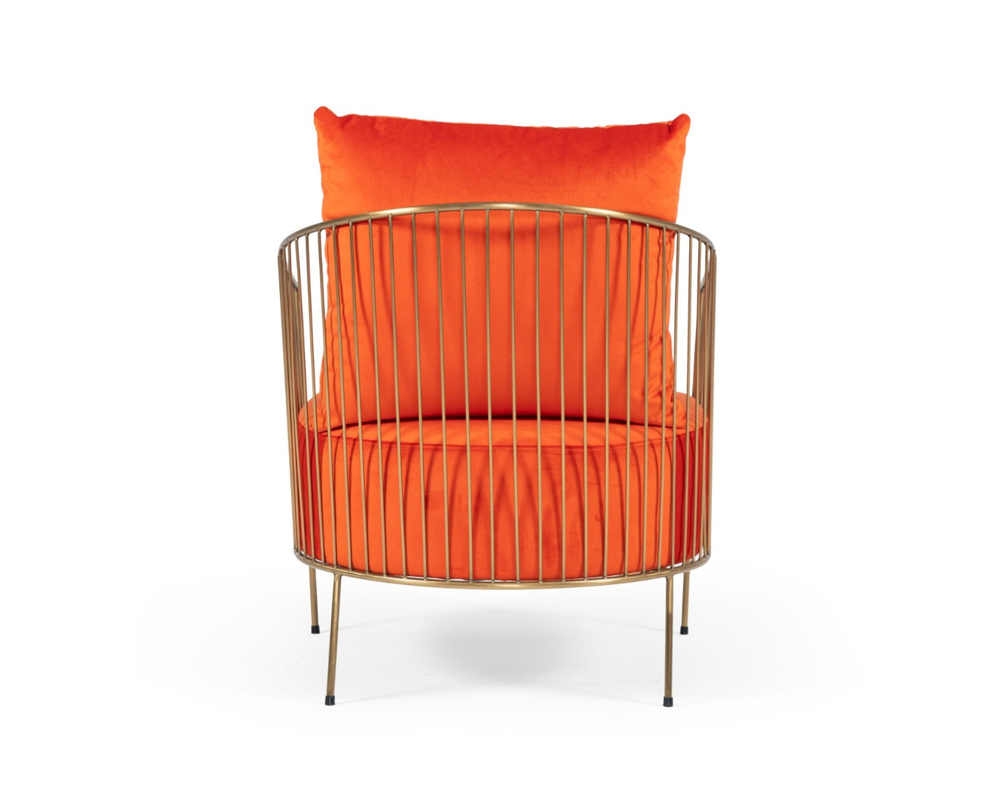 Modrest Loveland Glam Orange Velvet Accent Chair