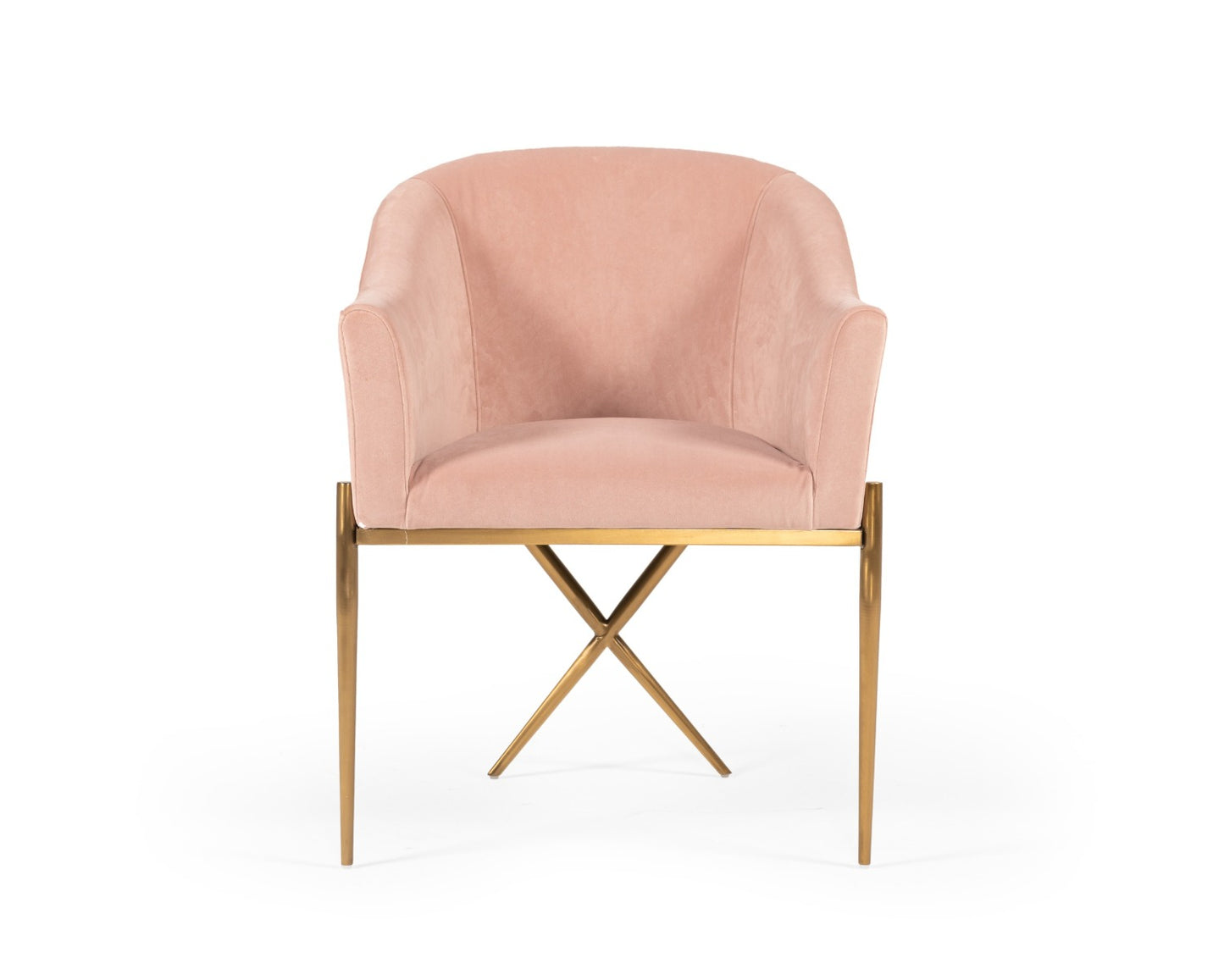Modrest Mancos Modern Pink Velvet Accent Chair