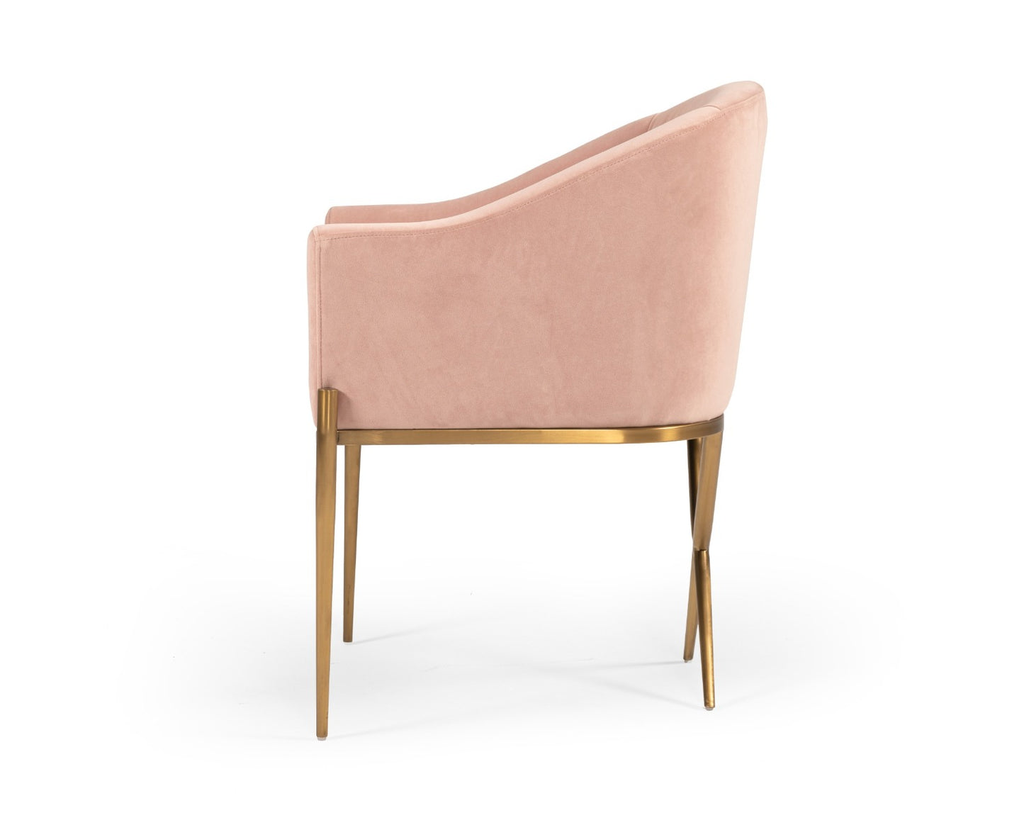 Modrest Mancos Modern Pink Velvet Accent Chair