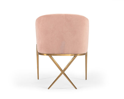 Modrest Mancos Modern Pink Velvet Accent Chair