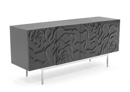 Modrest Gwen Modern Grey High Gloss Buffet