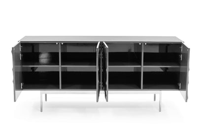 Modrest Gwen Modern Grey High Gloss Buffet