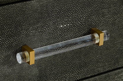 Modrest Howard Modern Shagreen Grey Leatherette and Gold Dresser