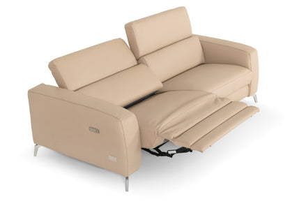 Lamod Italia Turin Cappuccino Leather 2-Seater 91" Recliner Sofa