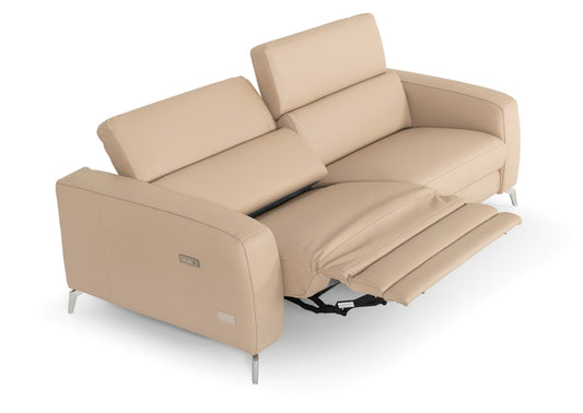 Lamod Italia Turin Cappuccino Leather 2-Seater 91" Recliner Sofa