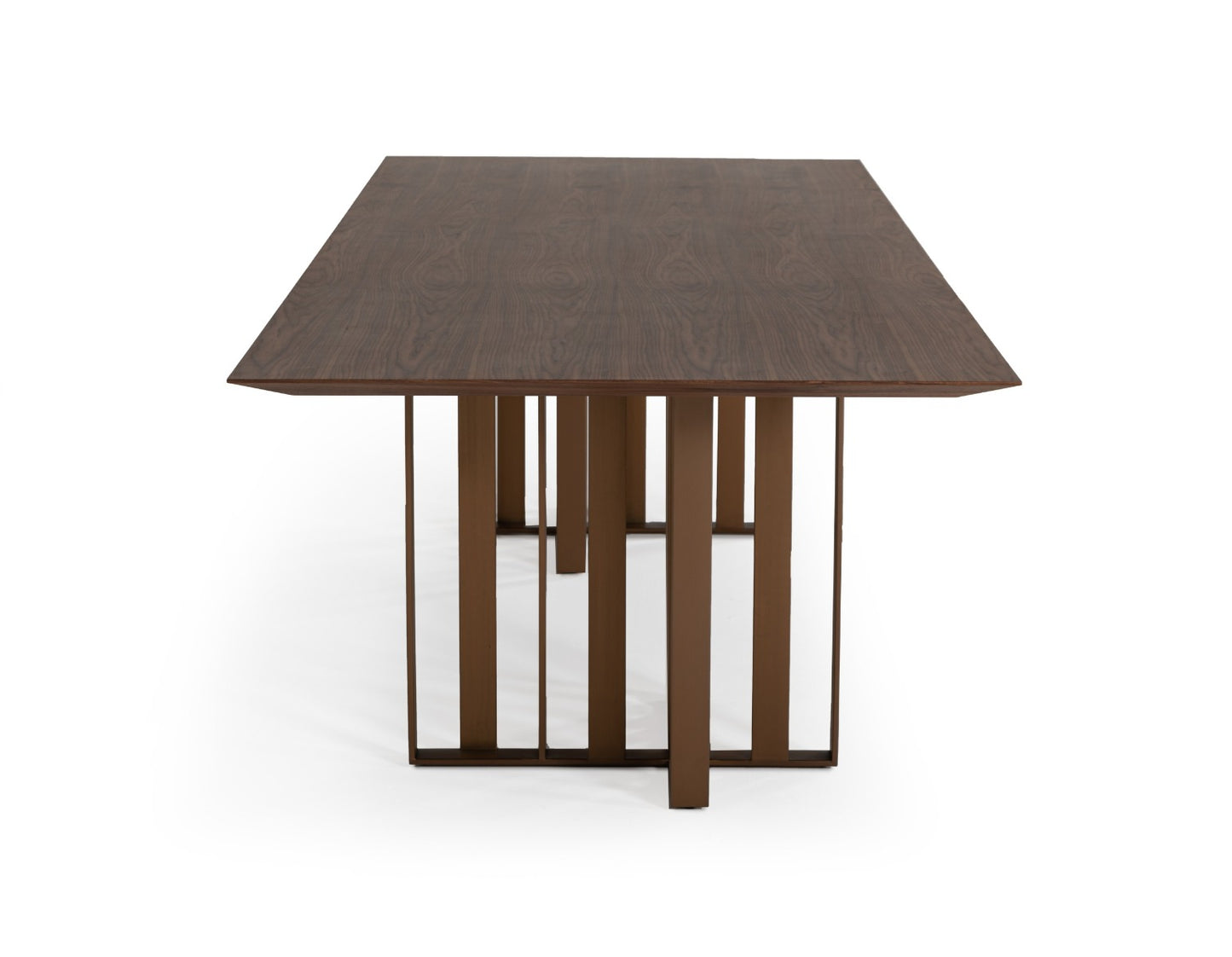 Modrest Livia Modern Wenge and Gold Stainless Steel Dining Table
