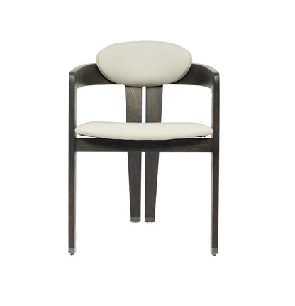 Modrest Thorne Light Grey and Dark Grey Arm Dining Chair