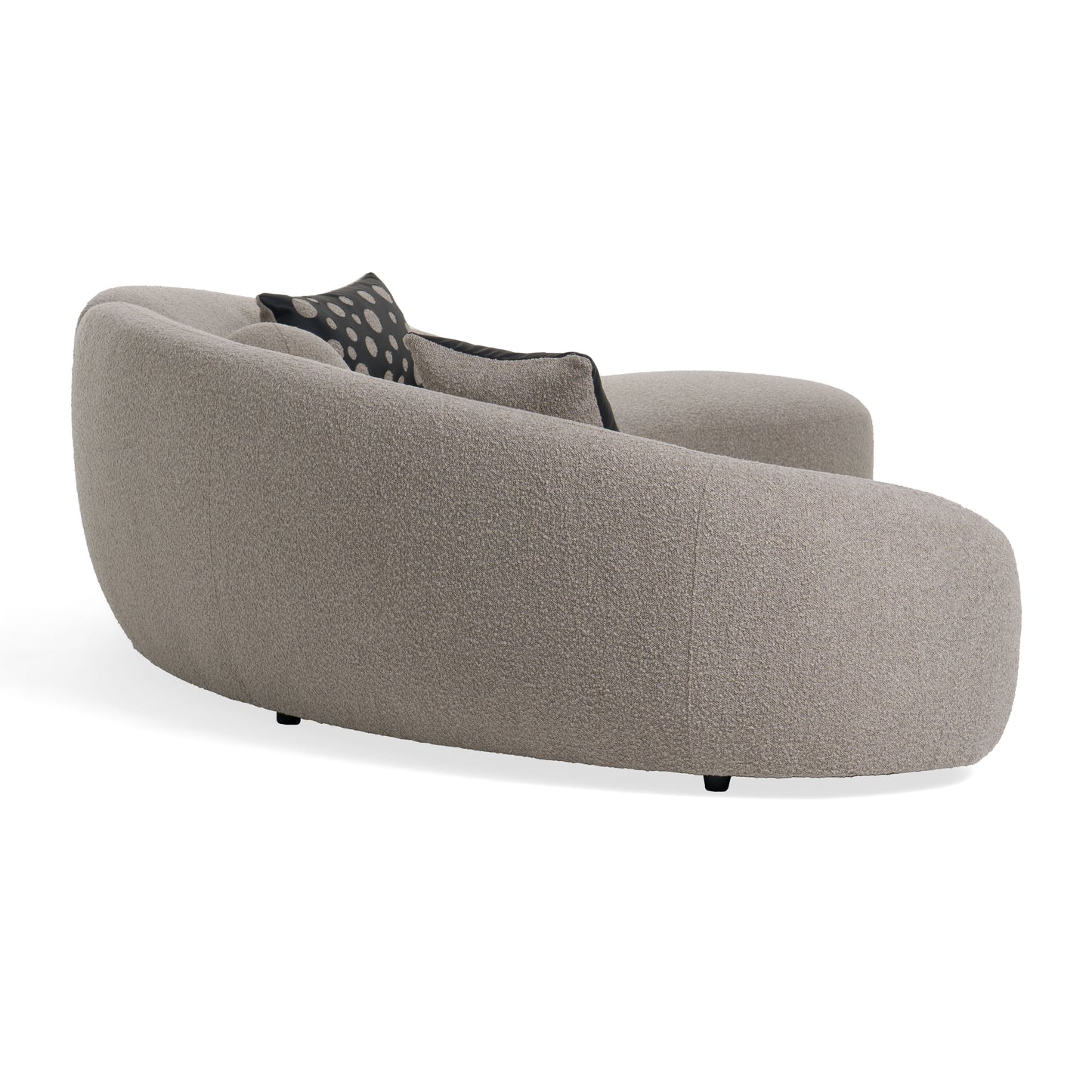 Divani Casa Allis Glam Grey and Black Fabric Curved Sectional Sofa