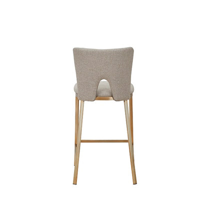 Modrest Burton Contemporary Beige Brass Counter Stool Set of Two