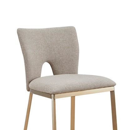 Modrest Burton Contemporary Beige Brass Counter Stool Set of Two