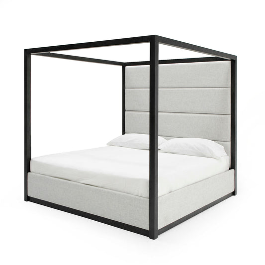 Modrest Manhattan Contemporary Canopy Grey Queen Bed
