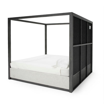 Modrest Manhattan Contemporary Canopy Grey Queen Bed
