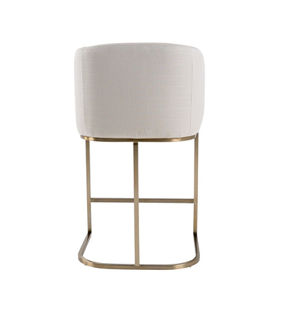 Modrest Yukon Modern Off White Fabric and Brushed Brass Counter Chair