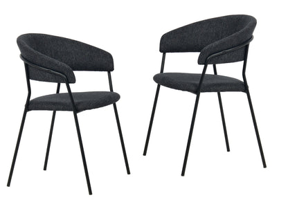 Modrest Marlynn Modern Dark Grey Dining Chair Set of 2